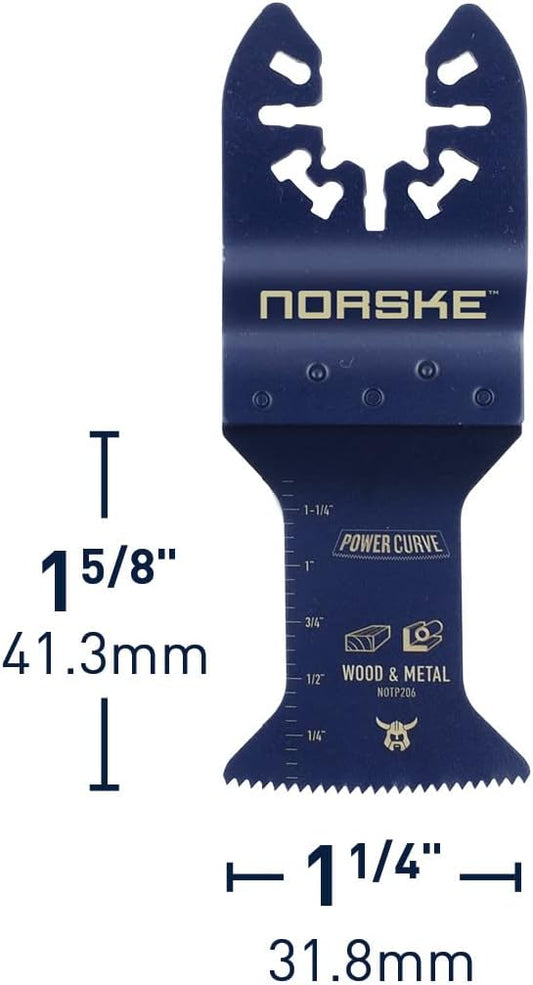 Norske Tools NOTP284 1-1/4" Wood/Metal Flush Cut Curved Blade (3/Pack), Oscillating Tool Accessories | Oscillating Saw Blades