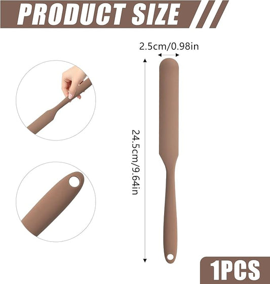 Silicone Jar Spatula,Non-Stick Heat Resistant Kitchen Thin Spatula,Sourdough Stirring Stick,Jam Spreader for Peanut Butter,Cake Cream Butter Spatulas for Scraping Icing Bread Cream (Red)