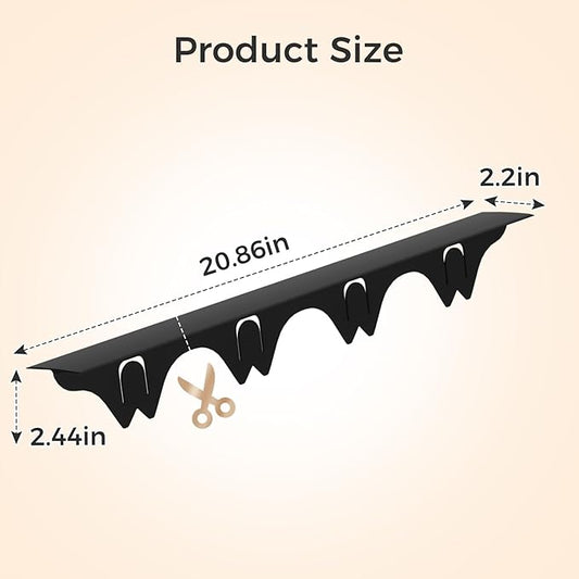 Silicone Stove Gap Covers with Stainless Steel, Oven Gap Filler Seals Gaps Between Stovetop and Counter, Stove Gap Guards Range Trim Kit, Easy to Clean Stove Gap Guard (Black 2 Pack,20.86")