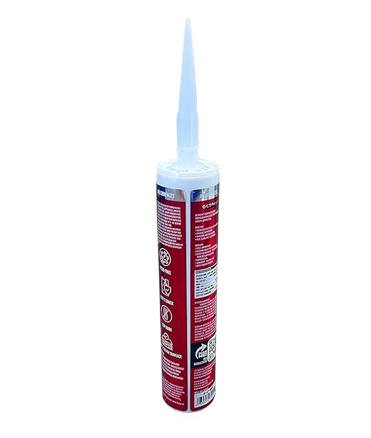 Octogun™ Universal Premium Silicone – All-Purpose Waterproof Sealant for Bathroom, Kitchen, Shower, Window & Door – Low Odor, Flexible & Long-Lasting – 10.1 fl oz -White, Silicone, Caulk
