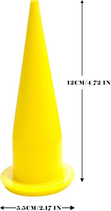 Cone Nozzle for Sausage and Bulk Caulk Guns, Used for various standard sausage filling guns (10 pieces-yellow)