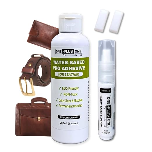 ONE Plus ONE Water-Based Pro Adhesive Set - 200ml Refill Bottle + 10mm Glue Pen, Freeze-Resistant Design, Fast-Drying, Strong Adhesion for Leather, Fabric, and PU