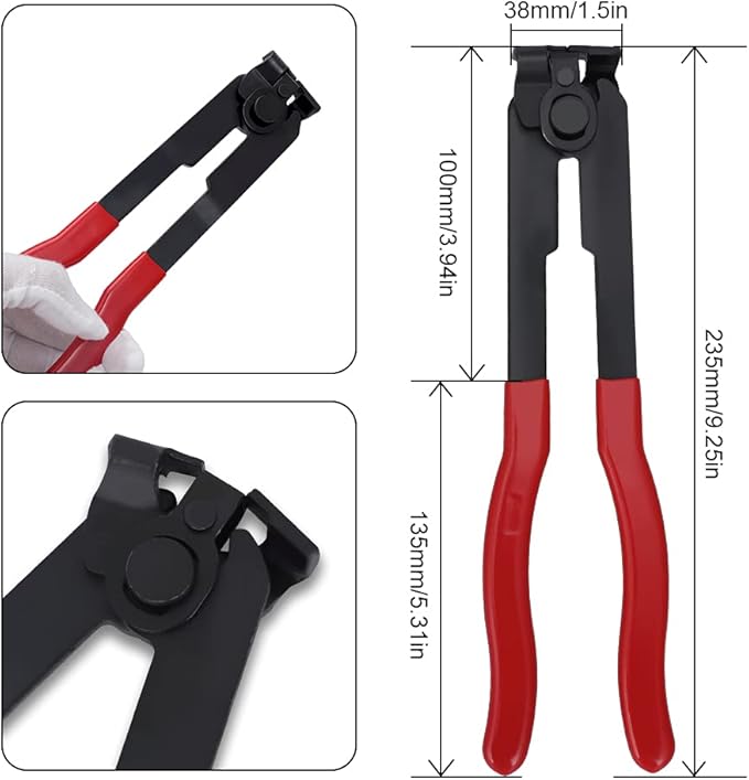 For Auto/ATV CV Joint Axle Boot Clamp Pliers Tool with 24 Crimp Bands,Ear Type Extension For Most Cars,Universal Car Band Tool Kit