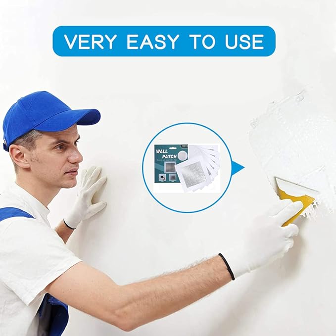 Drywall Repair Patch 8 Inch 6 Pack, Safe Mend Wall Repair Self Adhesive Fiberglass Wall Repair Patch Kit, Aluminum Metal Sheetrock Ceiling Dry Wall Patch (8"x 8")
