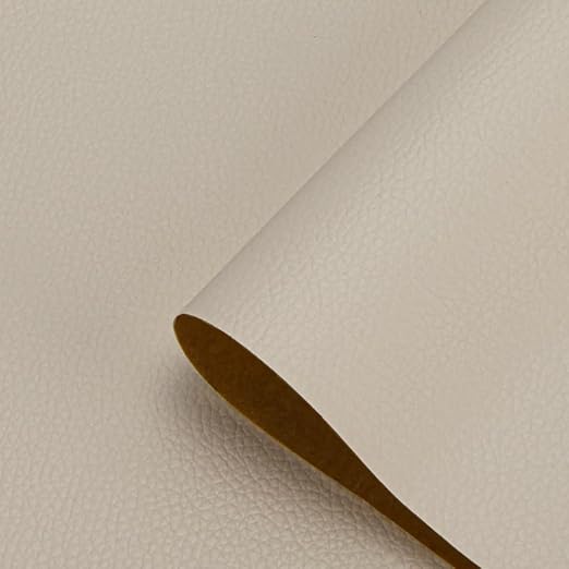 Self Adhesive Leather Repair Patch, 12 x 54 inch Vinyl Leather Repair Patches Kit for Furnitures, Car Seats, Couches, Sofas, Chairs, (Beige White)