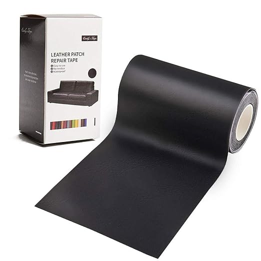 Leather Repair Patch Tape Kit Black 4 x 60 inch Self Adhesive Leather Repair Patch for Furniture, Couch, Sofa,Car Seats,Computer Chair, Vinyl Repair Kit