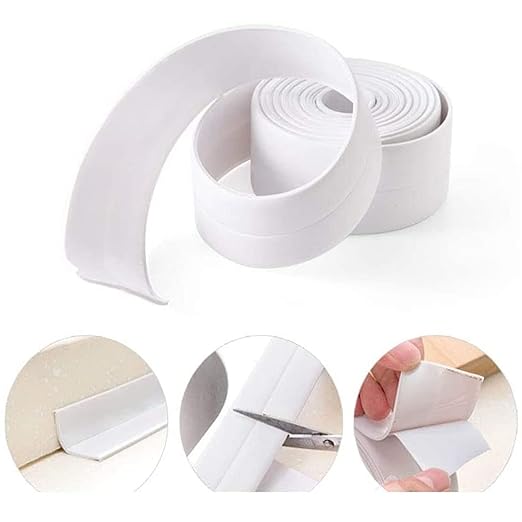 2PCS Caulk Tape Sealant Strip, PVC Self Adhesive Tub and Wall Sealing Tape Caulk Sealer for Bathroom Caulking Tape Shower Caulk (1.5" x 10.5Ft)