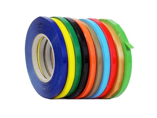 WOD Rainbow Produce Poly Bag Sealing Tape, 3/8 inch x 180 yds. (Pack of 8) for Packaging and Sealing of Meat, Gifts, or Ice Bags BSTC24PVC