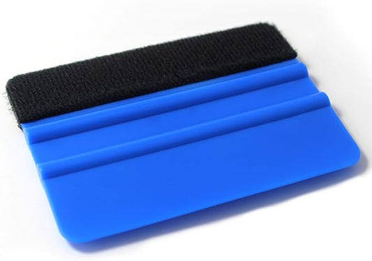 smilfuy Sleek 4 Inch Plastic Felt Edge Squeegee - Vinyl Scraper Tool for Car Decals, Mini Squeegee Car Window Film Tinting Tool, Vinyl Wrap Wallpaper Smoothing Tool for Car Window Tint, Blue