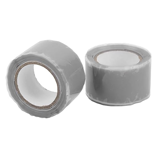 Self Fusing Silicone Tape, Waterproof Insulation Adhesive Tape, 2 Rolls 1.5m x 2.5cm - Heat, Easy Tear, Durable Pipe and Hose Repair Solution (Grey)