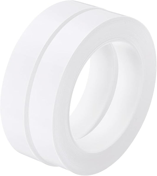 HARFINGTON 2Pcs Floor Tiles White Foil Lines Metallic Mirror Tape 0.79" x82 Ft Ft Self Adhesive Decor Floor Wall Seam Sticker Waterproof Gap Sealing Tape for Kitchen Bathroom Cabinet