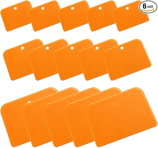 15 PCS Body Filler Spreaders, 4, 5, 6 Inch Multi-Purpose Automotive Body Paint Repair Scraper, 3 Sizes Reusable Hard Plastic Spreader Tool for Applying Putties Glazes Caulks
