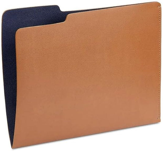 Graphic Image Tan Leather File Folder by Quality Leather - Made in USA