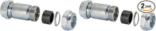 Eastman 4-1/8 Inch Long Pattern Compression Coupling, 3/4 Inch IPS, Galvanized Steel, 20564 (Pack of 2)