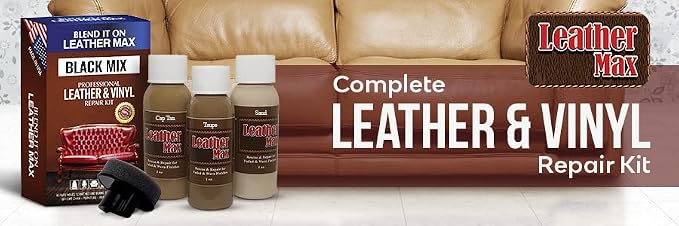 Leather Max Beige Mix - Vinyl and Leather Repair Kit - Restorer of Your Furniture, Jacket, Sofa, Boat or Car Seat, Easy Instructions to Match Any Beige Color, Restore Any Material, Bonded, Italian
