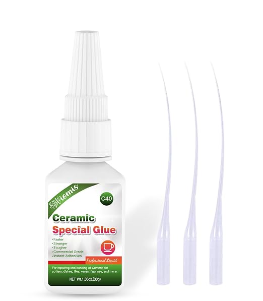 30g Ceramic Glue, Instant Ceramic Super Glue for Porcelain and Pottery Repair, Fast Drying | Heat Resistant | Waterproof Strong Adhesive for Bonding Ceramic, Dishes, Tiles, DIY Crafts