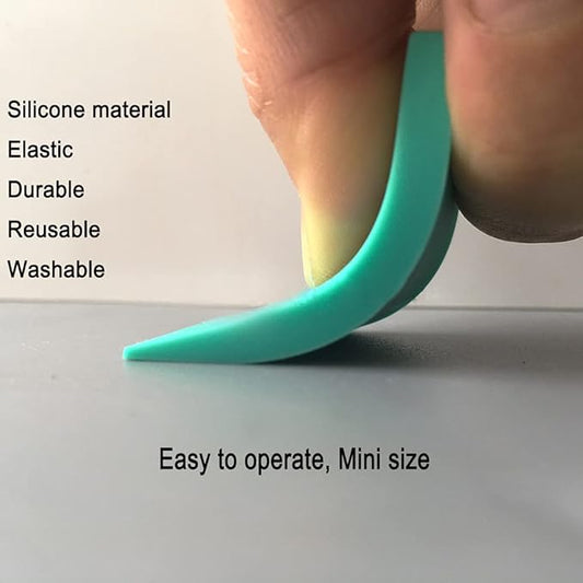 DGAGA 2 Pack of Mini Squeegees, Self Adhesive Silk Screen Stencil Squeegee Turquoise Silicone Screen Printing Tools for Applying Mesh Stencils Ink or Chalk Paste Scraper