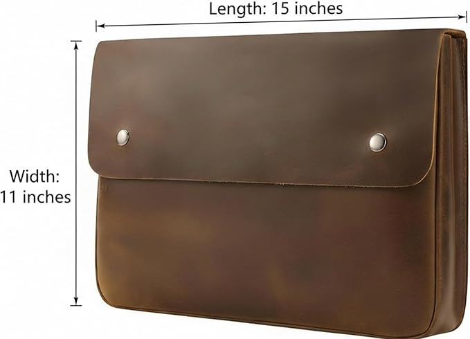 Leather File Folder Organizer Document Holder, File Case, A5 Binder, Envelope Portfolio, Spacious Leather Folio Laptop Sleeve Case for 13" 14" 15" Laptops, Macbook & Tablets