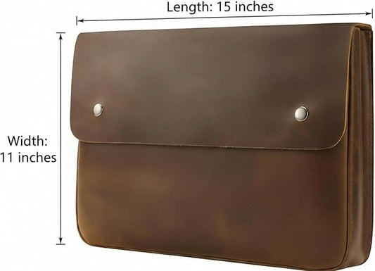 Leather File Folder Organizer Document Holder, File Case, A5 Binder, Envelope Portfolio, Spacious Leather Folio Laptop Sleeve Case for 13" 14" 15" Laptops, Macbook & Tablets