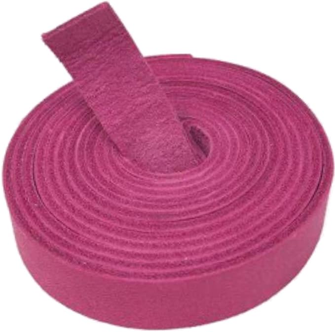 Leather Strap for Crafts & Jewelry | 72 Long × 5/8" Wide × 1/16" Thick (4-5oz) | Genuine Leather Strips for Crafts, Projects or Repairs - Pink | 5-Pack