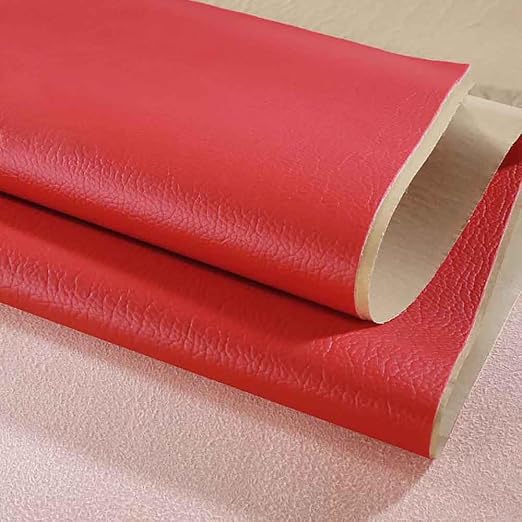 Leather Repair Patch Tape Kit, Self Adhesive Leather Repair for Furniture, Couch, Sofa, Car Seats,Office Chair,Vinyl Repair Kit (Red,19x19 inches)