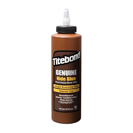 Titebond Genuine Hide Glue 16 Oz. – Ready-to-Use Adhesive for Fine Furniture, Antique Restoration, Musical Instruments, Slow Set, Creep-Resistant, Creates Crackling Effect on Wood – 5014