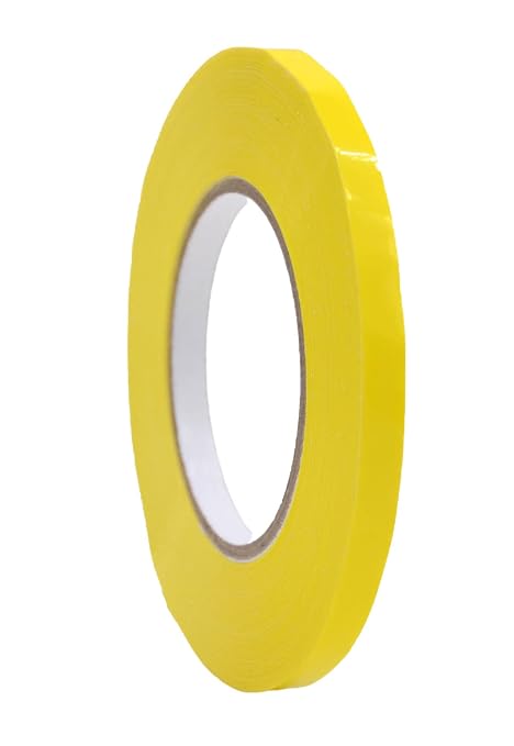 WOD Yellow Produce Poly Bag Sealing Tape, 3/8 inch x 180 yds. for Packaging and Sealing of Meat, Gifts, or Ice Bags BSTC24PVC