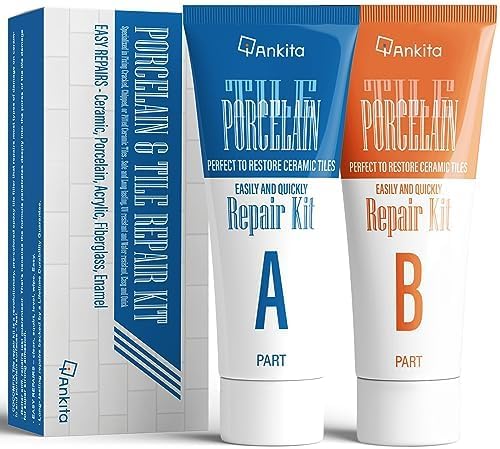 Ceramic Tile Repair Kit (Pure White), Tile Repair Kit with Super Strong Adhesion, Floor Cracked Tile Filler for Cracks, Chips, Holes on Ceramic, Porcelain, Acrylic, Fiberglass, Trim & Repair Kits
