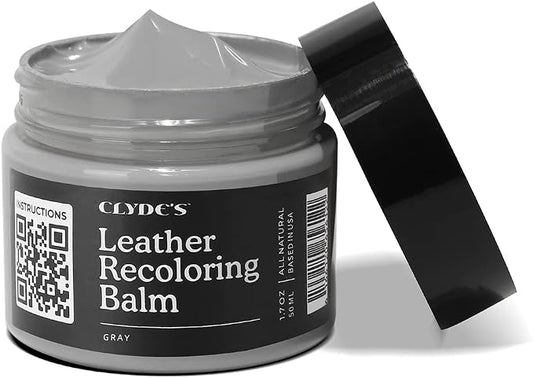 Clyde's™ Leather Company Leather Recoloring Balm – Color Restore & Scratch Repair Kit for Faded Leather Furniture, Car Seats, Sofa & Vinyl | 23 Colors | Non-Toxic Dye