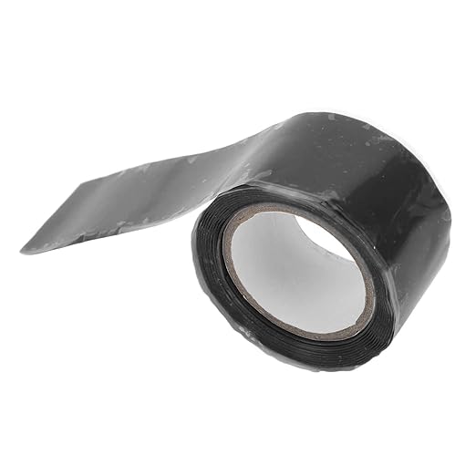 Self Fusing Silicone Tape, Waterproof Insulation Adhesive Tape, 2 Rolls 1.5m x 2.5cm - Heat, Easy Tear, Durable Pipe and Hose Repair Solution (Black)