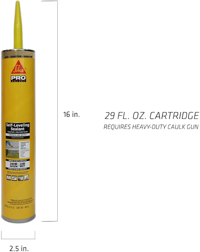 SIKA Sikaflex Self Leveling Sealant, Sandstone, 29 fl oz fL, Polyurethane, Sealing Horizontal Expansion Joints in Concrete, Accelerated Curing, Self-Leveling, Durable