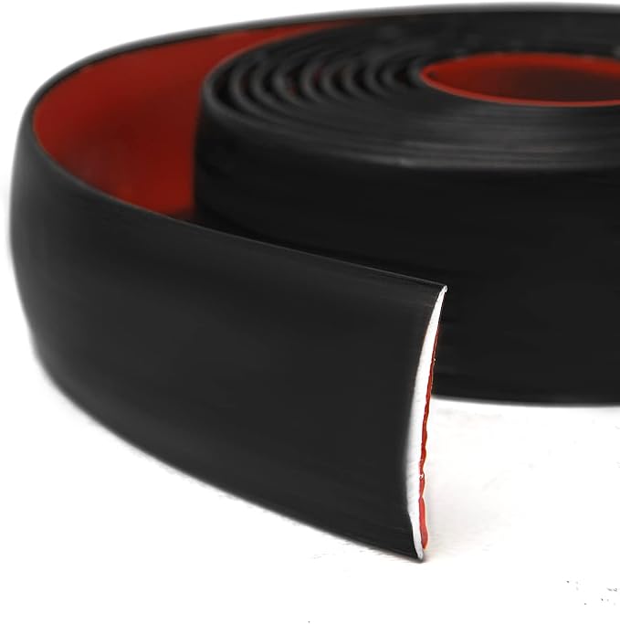 Art3d 10 FT Self Adhesive Vinyl Floor Transition Strip, Laminate Floor Strip Floor Flat Divider Strip for Joining Floor Gaps,Carpet Threshold Transition,Floor Tiles（1.57in, Black）