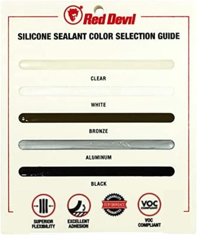 Red Devil 0787 Silicone Ultra 100% RTV Silicone Sealant, 10.1 oz., Clear, 12 Pack