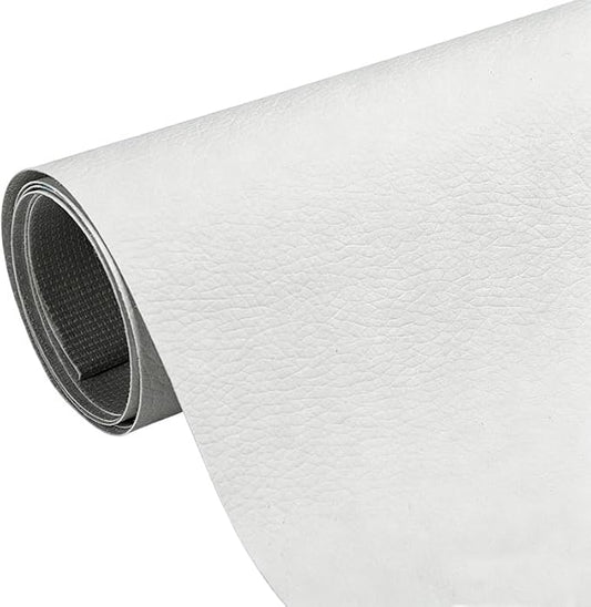 Cremsy Leather Repair Patch, Self Adhesive Leather Repair, Waterproof Vinyl Repair Patch, Cuttable Furniture Repair Tape for Couches, Sofa, Furniture, Car Seats, Bags, Jackets (White)