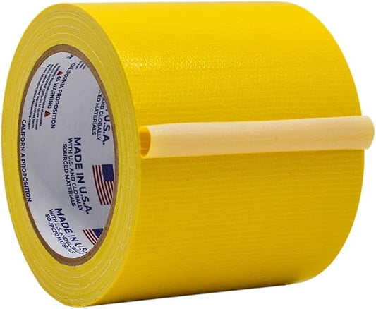 WOD DTC10 Advanced Strength Industrial Grade Yellow Duct Tape, 4 inch x 60 ft. Waterproof, UV Resistant For Crafts & Home Improvement