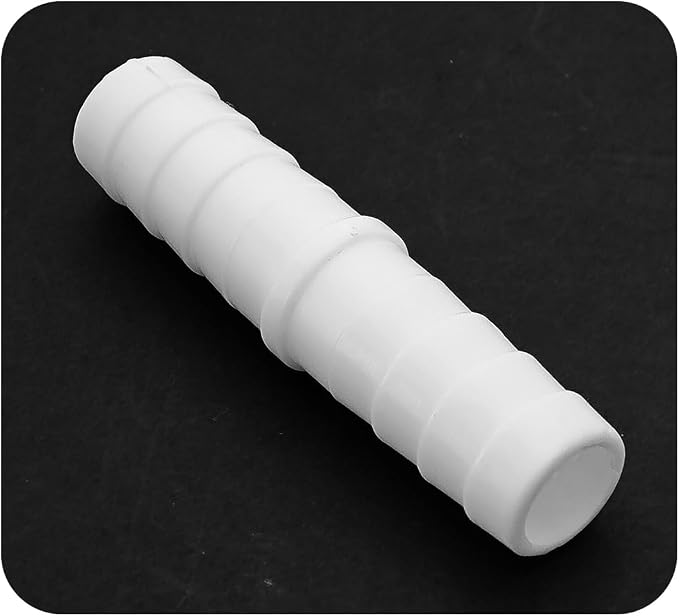 12Pcs 5/8" x 5/8" Plastic Hose Barb Fittings, Barbed Splicer Mender Joint Adapter Union Connectors for Aquarium, Household, Fuel, Gas, Liquid, Air Hose Repair