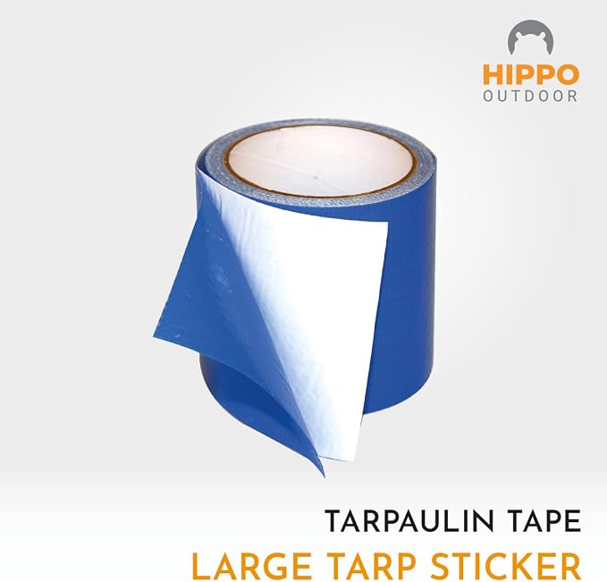 Tarpaulin Repair Tape - Heavy Duty Repairs Duck Tape, Blue Duct Tape, uv Protected and Waterproof, Protect Against Chafe wear and Tear 16 ft Tape roll (1250)