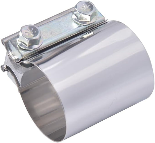 ID 2 Inch Exhaust Clamp, Stainless Steel 2" Lap Joint Band Clamp Sleeve Coupler Fit For OD 2" Pipes