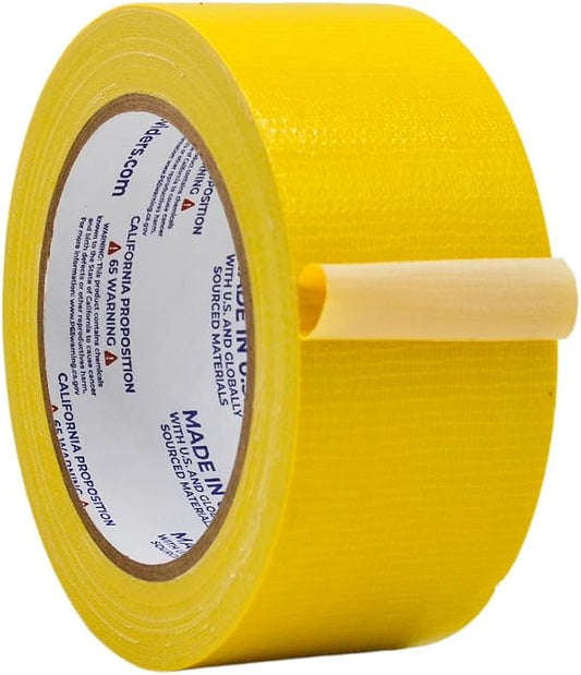 WOD DTC10 Advanced Strength Industrial Grade Yellow Duct Tape, 2 inch x 60 ft. Waterproof, UV Resistant For Crafts & Home Improvement