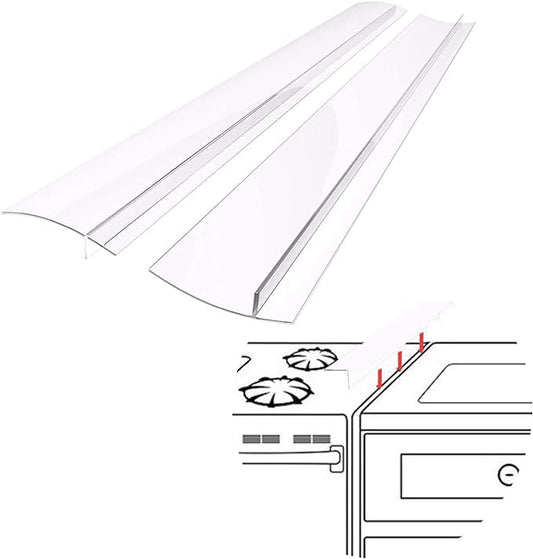 SEVCHY Silicone Stove Gap Covers (2 pack), Oven Gap Filler, Heat Resistant Stove Gap Filler, Seal Gap between Stovetop and Counter, Easy Clean (25 inch, Clear)