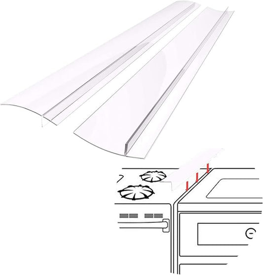 SEVCHY Silicone Stove Gap Covers (2 pack), Oven Gap Filler, Heat Resistant Stove Gap Filler, Seal Gap between Stovetop and Counter, Easy Clean (21 inch, Clear)