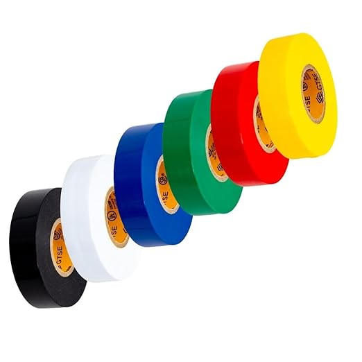 GTSE Mixed Colors Electrical Tape, 6 Pack – Waterproof, Industrial Grade Vinyl, 3/4 in x 66ft– Strong Self-Adhesive PVC Electric Tape for Wire Insulation, 7 Mil, 600V – UL/CSA Listed