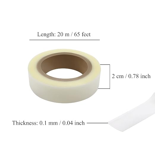 XIWENQUKU 1 Roll 65′ Iron on Hot Melt Seam Sealing Repair Adhesive Fusible Tape，Layer for Waterproof PU Coated Fabrics Sportswear Outdoor Gear Raincoat Tent Awning (Clear, 0.78" X 0.04")