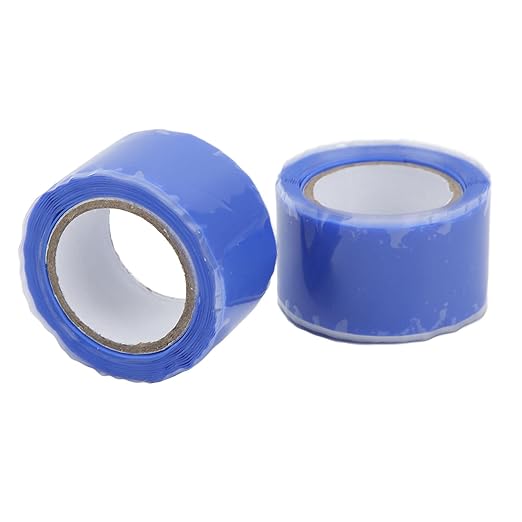 Self Fusing Silicone Tape, Waterproof Insulation Adhesive Tape, 2 Rolls 1.5m x 2.5cm - Heat, Easy Tear, Durable Pipe and Hose Repair Solution (Blue)