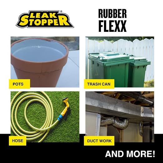 Leak Stopper Rubber Flexx – 15oz Waterproof Repair & Sealant Spray - Point & Spray to Seal Cracks, Holes, Leaks, Corrosion & More | White – 3 cans