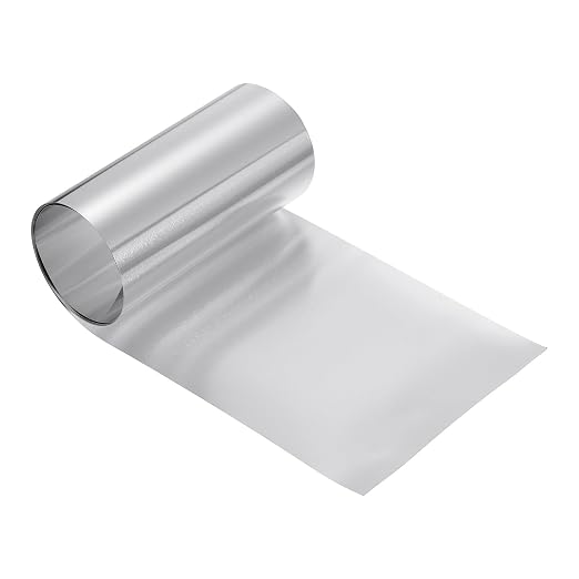 uxcell Aluminum Flashing Roll, 4in x 3.3ft Metal Roof Panels 0.1mm Waterproof Aluminum Sheet Roll for House Repair, Roof Flashing, Sealing Windows Doors, DIY Projects