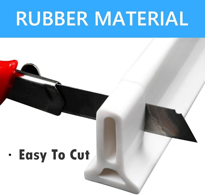 Duzzy 75 Inch Collapsible Shower Water Dam Shower Stopper Barrier and Retention System and Keeps Water Inside Threshold Dry and Wet Separation Suitable for Bathroom and Kitchen