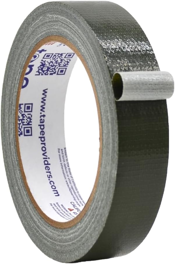 WOD DTC10 Advanced Strength Industrial Grade Olive Drab Duct Tape, 1 inch x 60 ft. Waterproof, UV Resistant For Crafts & Home Improvement