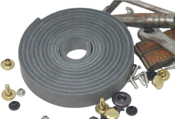 TOFL 3/8" Wide Flat Leather Cord – 72" (6 Feet) Long × 1/8" Thick (7-8oz) | Real Cowhide Leather Strips for Crafts | Smokey Gray