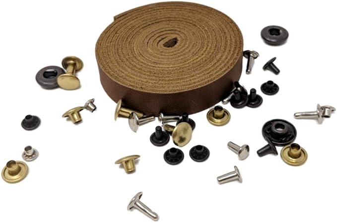 Leather Strap for Crafts & Jewelry | 72 Long × 5/8" Wide × 1/16" Thick (4-5oz) | Genuine Leather Strips for Crafts, Projects or Repairs - Brown | 5-Pack